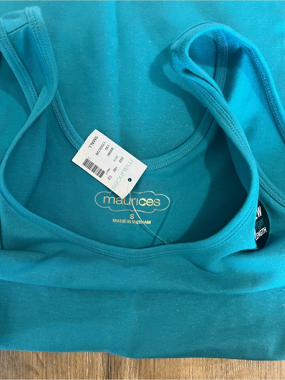 Maurices Teal Sparkle Scoop Neck Layering Tank